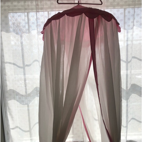 Pottery Barn Kids Other Pottery Barn Pink Gingham Bed Canopy Set 2
